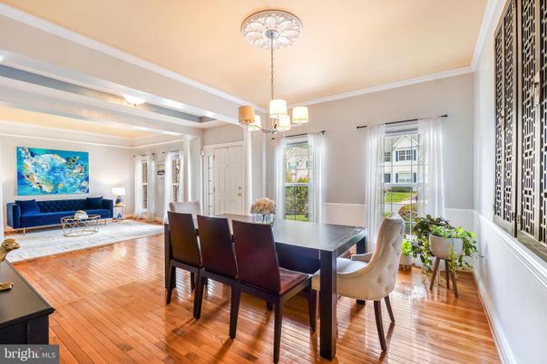 Dining room, Interior, Living room, Pendant Lights, Wood Texture Flooring