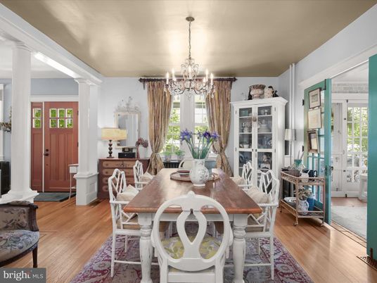 Chandelier, Dining room, Interior, Wood Texture Flooring