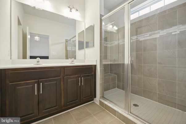 Bathroom, Dual Sink Vanities, Glass Shower, Interior
