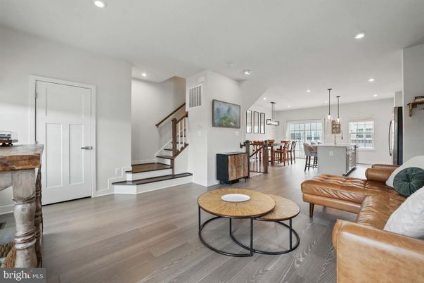 Dining room, Interior, Kitchen, Living room, Pendant Lights, Recessed Lighting, Wood Texture Flooring