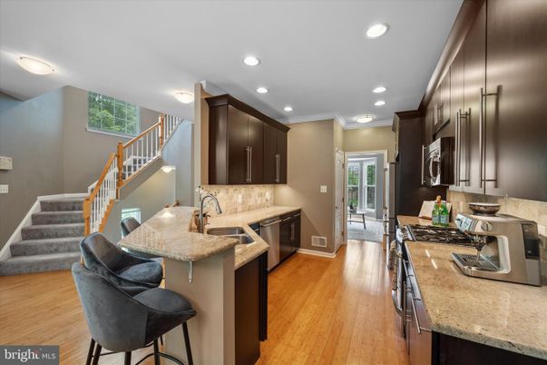 Interior, Kitchen, Recessed Lighting, Wood Texture Flooring