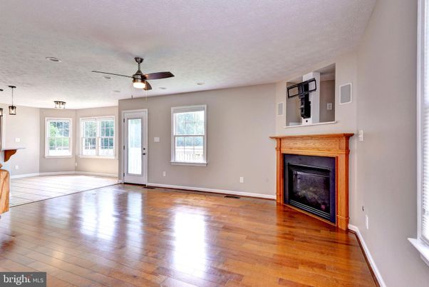 Empty room, Fireplace, Interior, Wood Texture Flooring