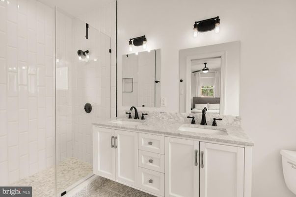Bathroom, Dual Sink Vanities, Glass Shower, Interior