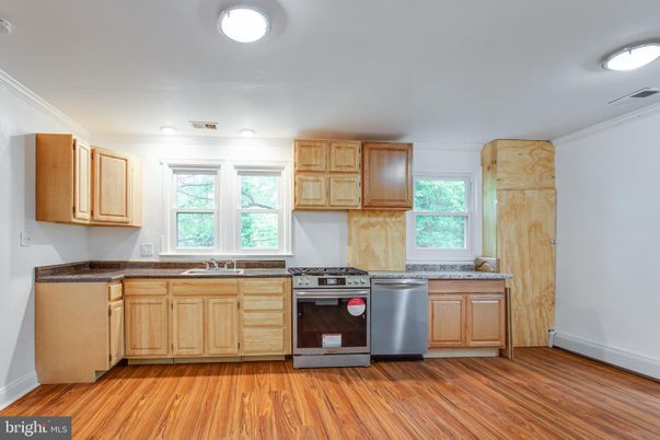 Interior, Kitchen, Stainless Steel Appliances, Wood Texture Flooring