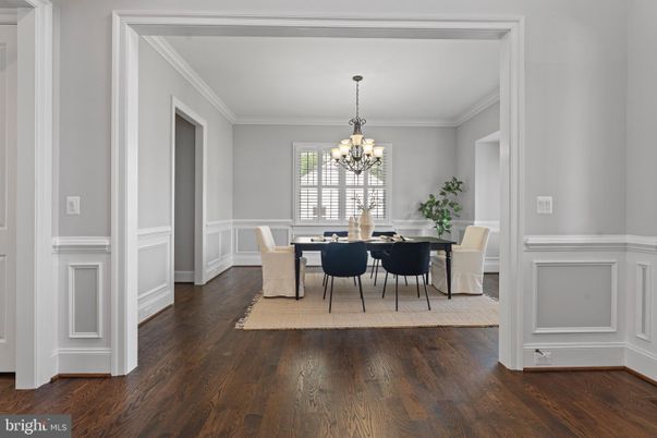 Chandelier, Dining room, Interior, Wood Texture Flooring