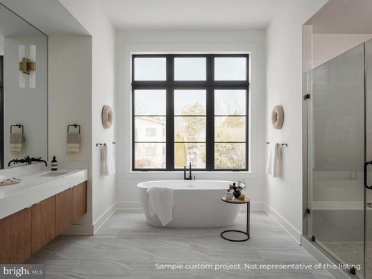 Bathroom, Dual Sink Vanities, Free Standing Baths, Glass Shower, Interior