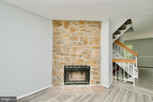 Fireplace, Interior, Stone Walls, Wood Texture Flooring