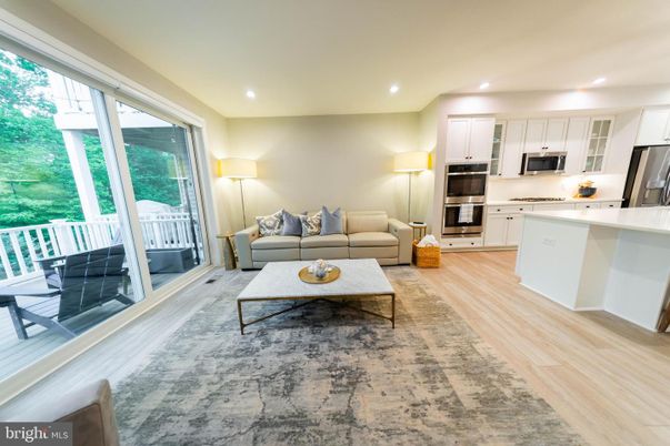 Interior, Kitchen, Living room, Recessed Lighting, Stainless Steel Appliances, Wood Texture Flooring
