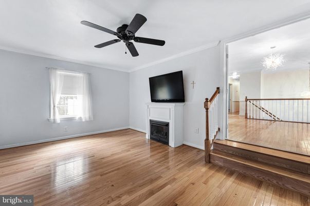 Chandelier, Empty room, Fireplace, Interior, Wood Texture Flooring