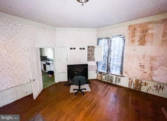 Fireplace, Home Office, Interior, Wood Texture Flooring