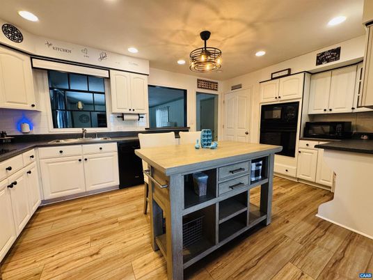 Interior, Kitchen, Recessed Lighting, Wood Texture Flooring