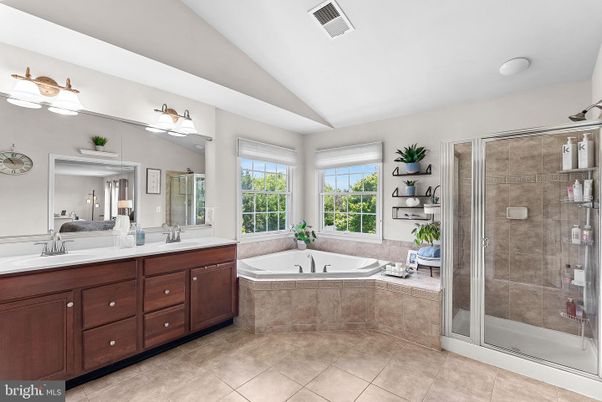 Bathroom, Dual Sink Vanities, Glass Shower, Interior