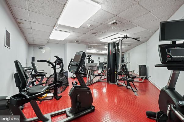 Fitness Equipment, Gym, Interior, Recessed Lighting