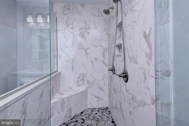 Bathroom, Glass Shower, Interior, Marble Walls