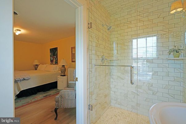 Bathroom, Bedroom, Glass Shower, Interior, Wood Texture Flooring