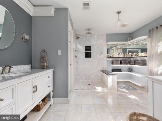 Bathroom, Glass Shower, Interior, Marble, Marble Walls