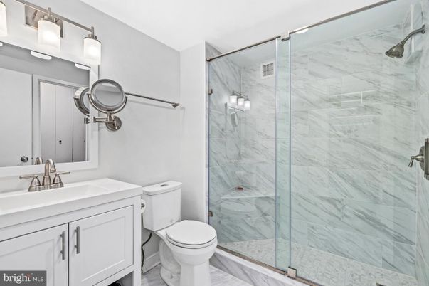 Bathroom, Glass Shower, Interior, Marble, Marble Walls