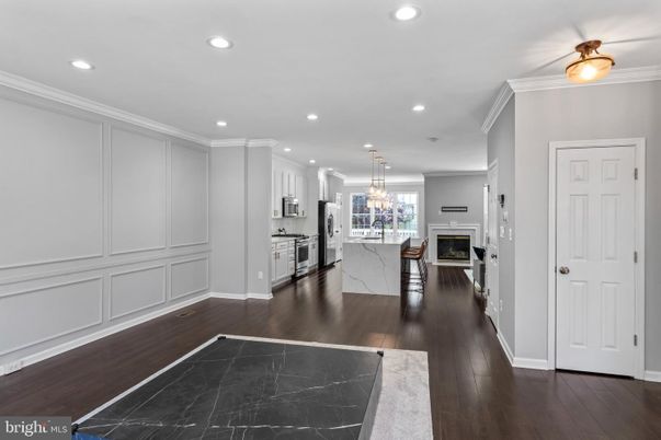 Chandelier, Interior, Kitchen, Recessed Lighting, Wood Texture Flooring