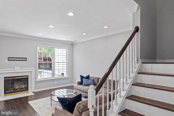 Fireplace, Interior, Recessed Lighting, Wood Texture Flooring