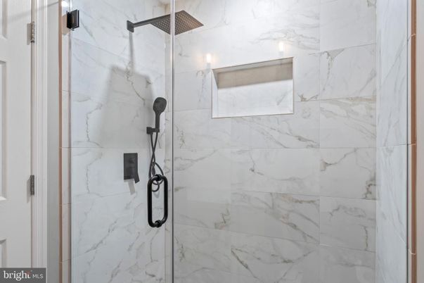 Bathroom, Glass Shower, Interior, Marble Walls