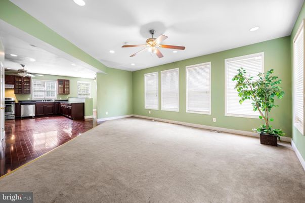 Empty room, Interior, Kitchen, Recessed Lighting, Wood Texture Flooring