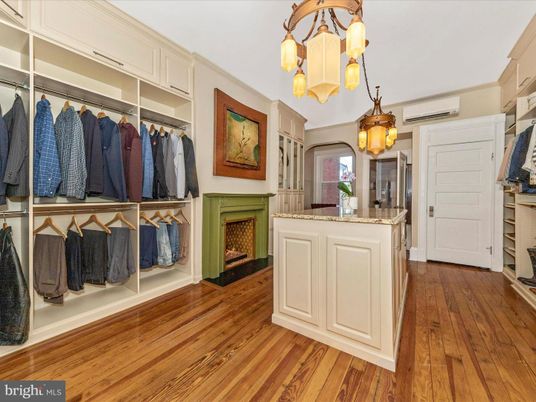 Fireplace, Interior, Pendant Lights, Walk-in Closets, Wood Texture Flooring
