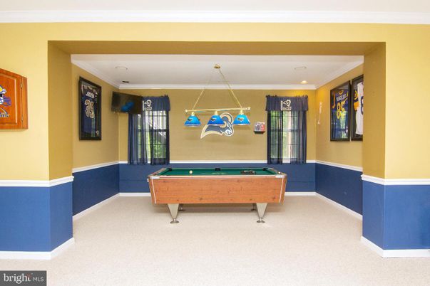 Billiard Table, Game Room, Interior, Pendant Lights, Recessed Lighting