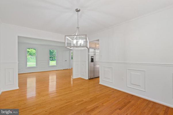 Empty room, Interior, Kitchen, Pendant Lights, Wood Texture Flooring