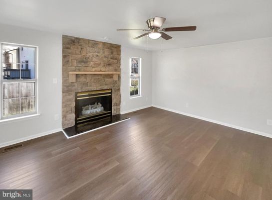 Empty room, Fireplace, Interior, Wood Texture Flooring