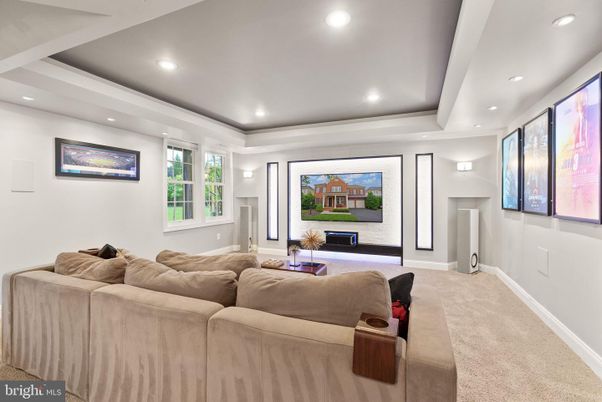 Interior, Living room, Projection Screen, Recessed Lighting