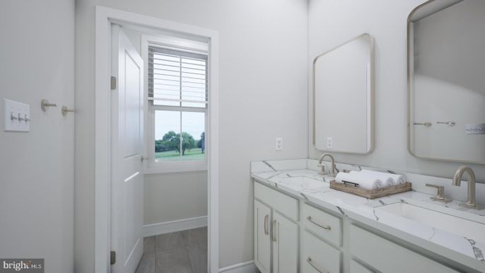 Bathroom, Dual Sink Vanities, Interior, Wood Texture Flooring