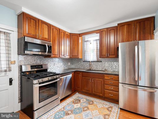 Interior, Kitchen, Stainless Steel Appliances, Wood Texture Flooring