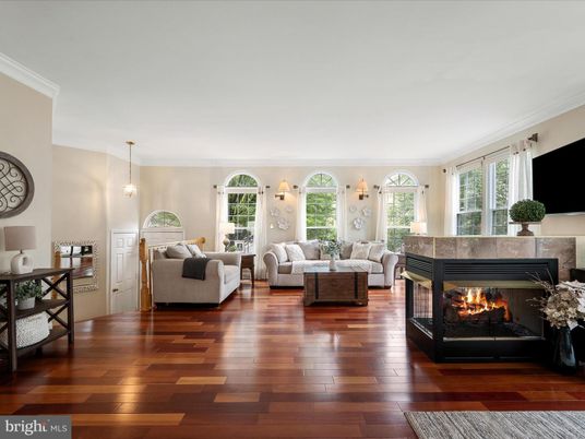 Fireplace, Interior, Living room, Pendant Lights, Wood Texture Flooring