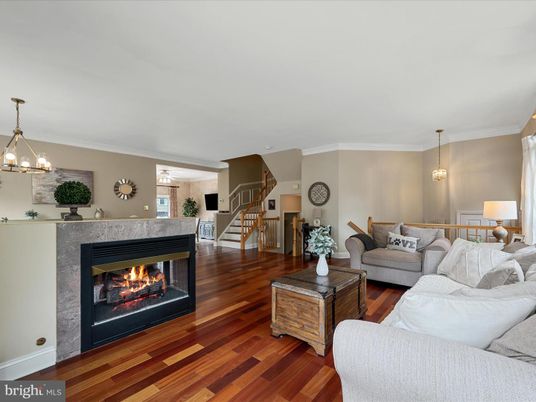 Fireplace, Interior, Living room, Pendant Lights, Wood Texture Flooring