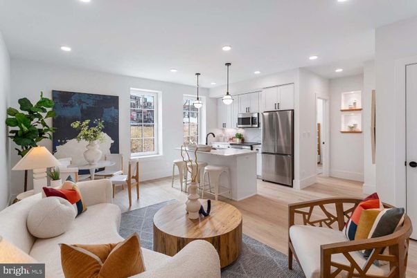 Dining room, Interior, Kitchen, Living room, Pendant Lights, Recessed Lighting, Stainless Steel Appliances, Wood Texture Flooring