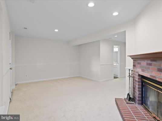 Empty room, Fireplace, Interior, Recessed Lighting