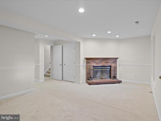 Empty room, Fireplace, Interior, Recessed Lighting
