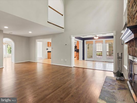 Fireplace, Interior, Recessed Lighting, Wood Texture Flooring