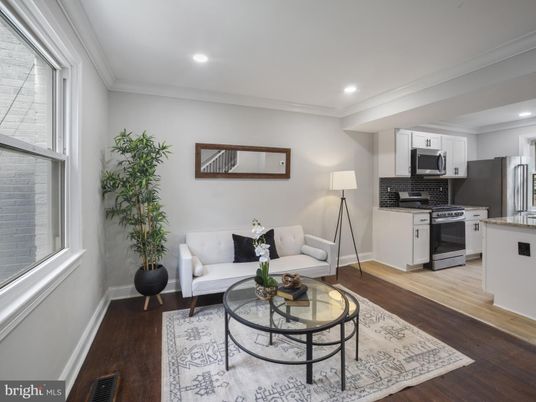 Interior, Kitchen, Living room, Recessed Lighting, Stainless Steel Appliances, Wood Texture Flooring