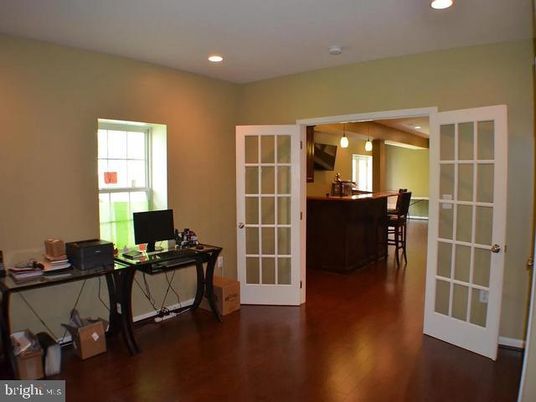Home Office, Interior, Kitchen, Pendant Lights, Recessed Lighting, Wood Texture Flooring
