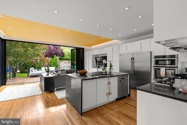Interior, Kitchen, Living room, Recessed Lighting, Stainless Steel Appliances, Wood Texture Flooring