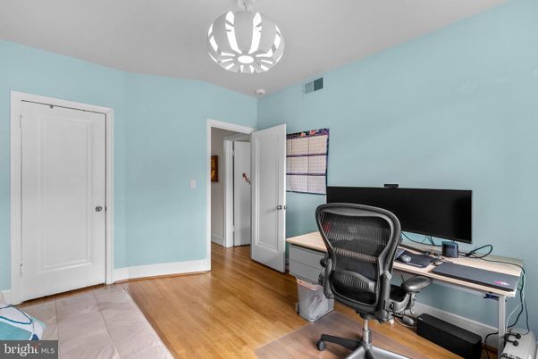 Home Office, Interior, Pendant Lights, Wood Texture Flooring