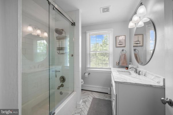 Bathroom, Dual Sink Vanities, Glass Shower, Interior
