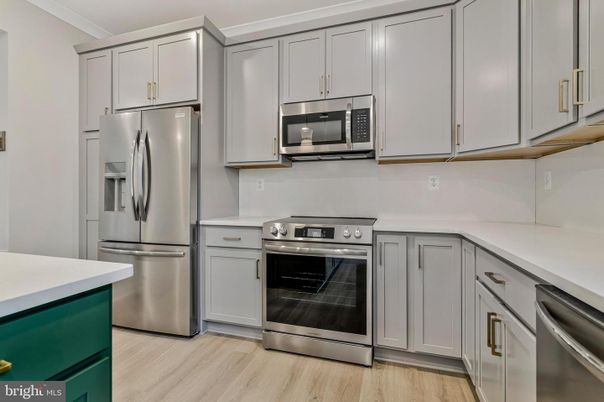 Interior, Kitchen, Stainless Steel Appliances, Wood Texture Flooring
