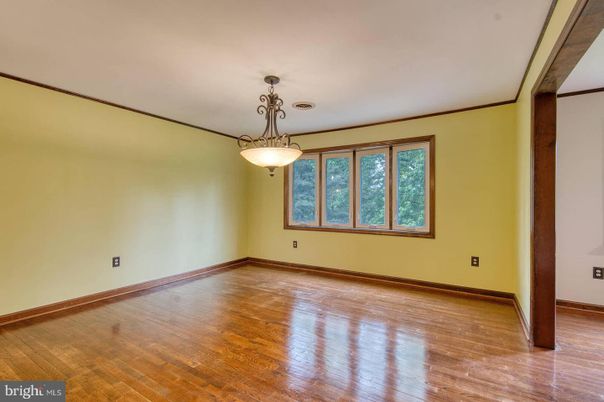 Empty room, Interior, Pendant Lights, Wood Texture Flooring