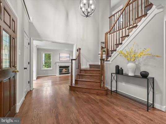 Fireplace, Interior, Pendant Lights, Wood Texture Flooring