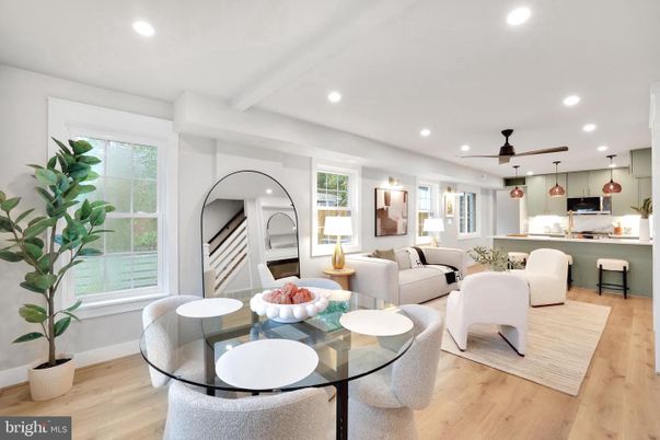 Dining room, Interior, Kitchen, Living room, Pendant Lights, Recessed Lighting, Wood Texture Flooring
