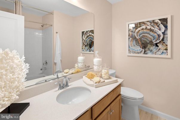 Bathroom, Dual Sink Vanities, Interior, Wood Texture Flooring