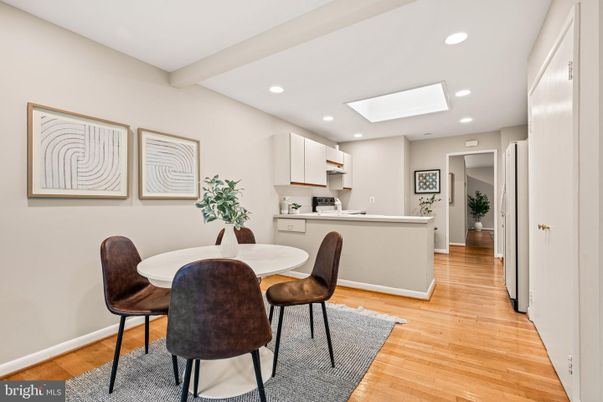Dining room, Interior, Kitchen, Recessed Lighting, Wood Texture Flooring