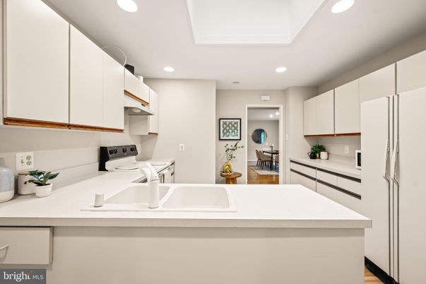 Interior, Kitchen, Recessed Lighting, Wood Texture Flooring